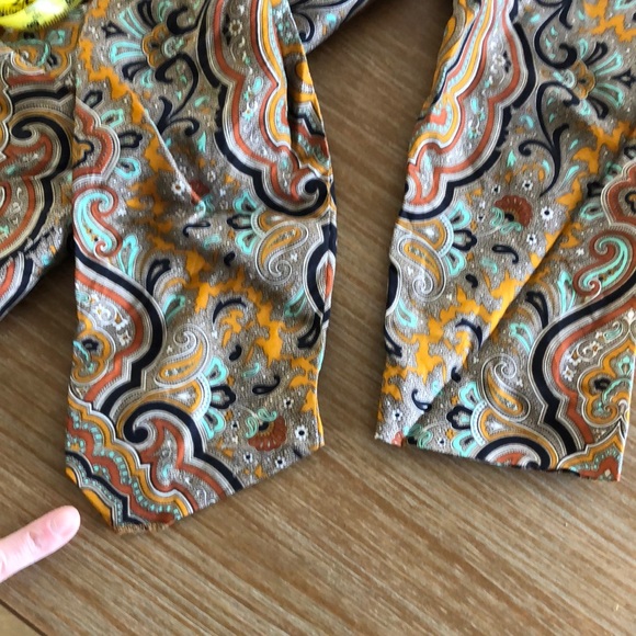 J Crew Collection 100% Silk Jules Gold Paisley Dress With Pockets Womens Size 6 - Picture 13 of 15